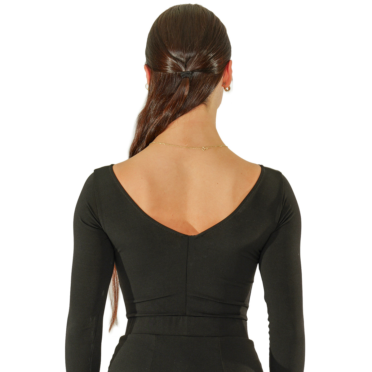 Close-up of the V back on the DSI London 3287 leotard