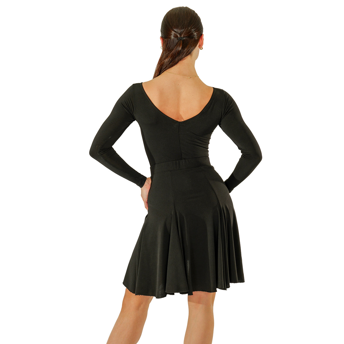 Back view of the DSI 3287 leotard showing the modest V back