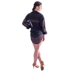 Back view of the DSI London 3289 mesh shirt on a lady
