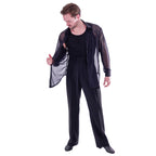 Man wearing the DSI London 3289 mesh shirt open over a vest