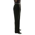 DSI London 3961 men’s high waisted two pleat trousers with belt loops — side view