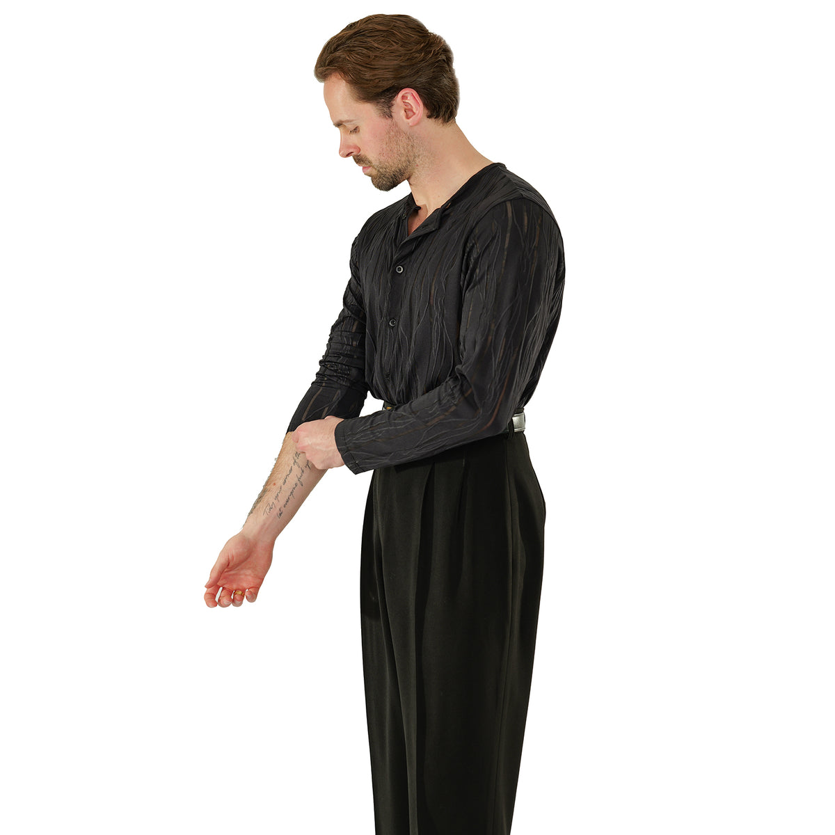DSI London 3971 men’s Bologna practice top in black — front view