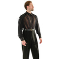 DSI London 3972 Massimo men’s mesh Latin shirt in black — front view