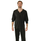 Front view of the DSI London 3973 jersey top with two-button opening