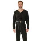 DSI 3973 jersey top tucked into DSI high waisted trousers with a belt