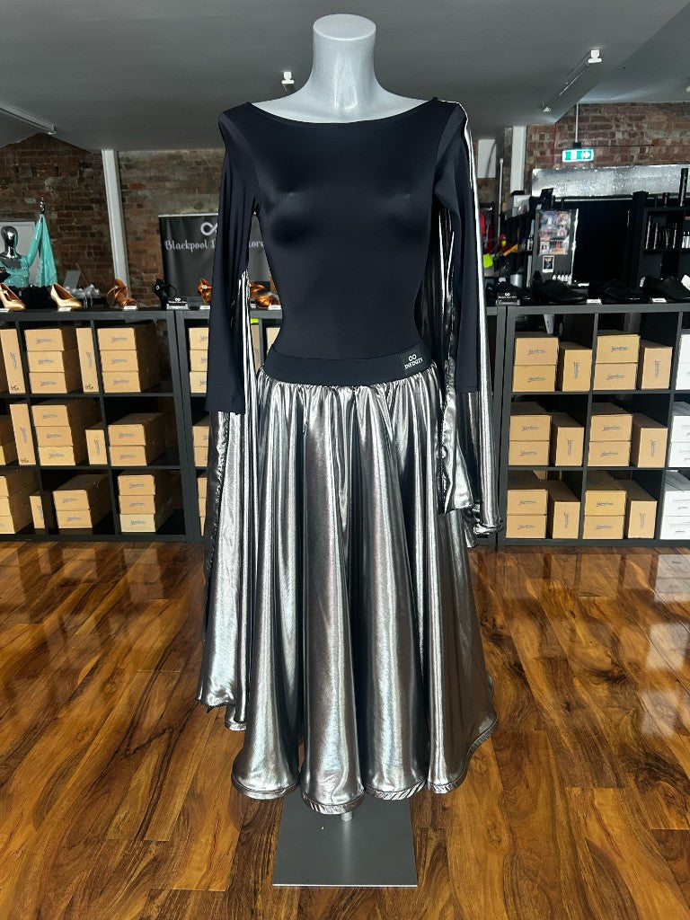 Elysium silver chiffon full circle practice skirt — Blackpool Dance Store