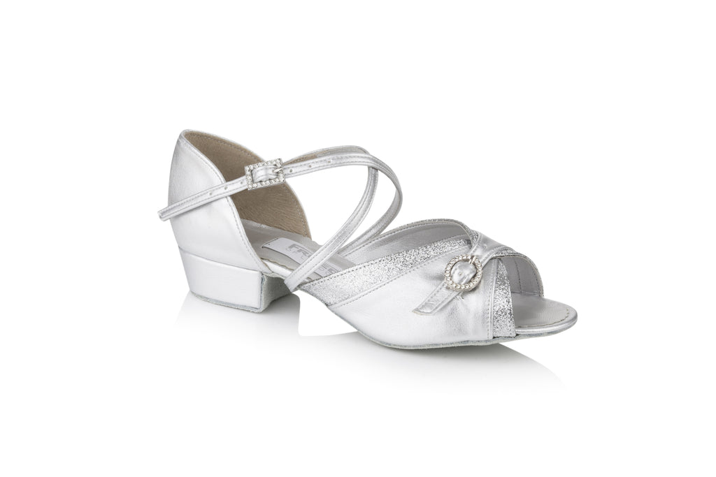 Freed of London Lucy 1" A faux leather and glitter shoe with adjustable vamp, crossover straps and diamante buckle — Blackpool Dance Store