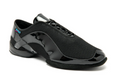 International Dance Shoes Tempo unisex practice dance shoe in Black Patent leather and breathable AirMesh, featuring a flexible split-sole design and low 1.5cm heel.